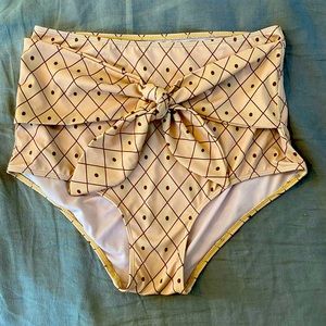 EUC Kortni Jean high waist tie front swim bottoms